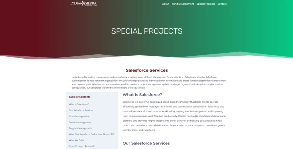Lydia Sierra Consulting website managed by Glavnos