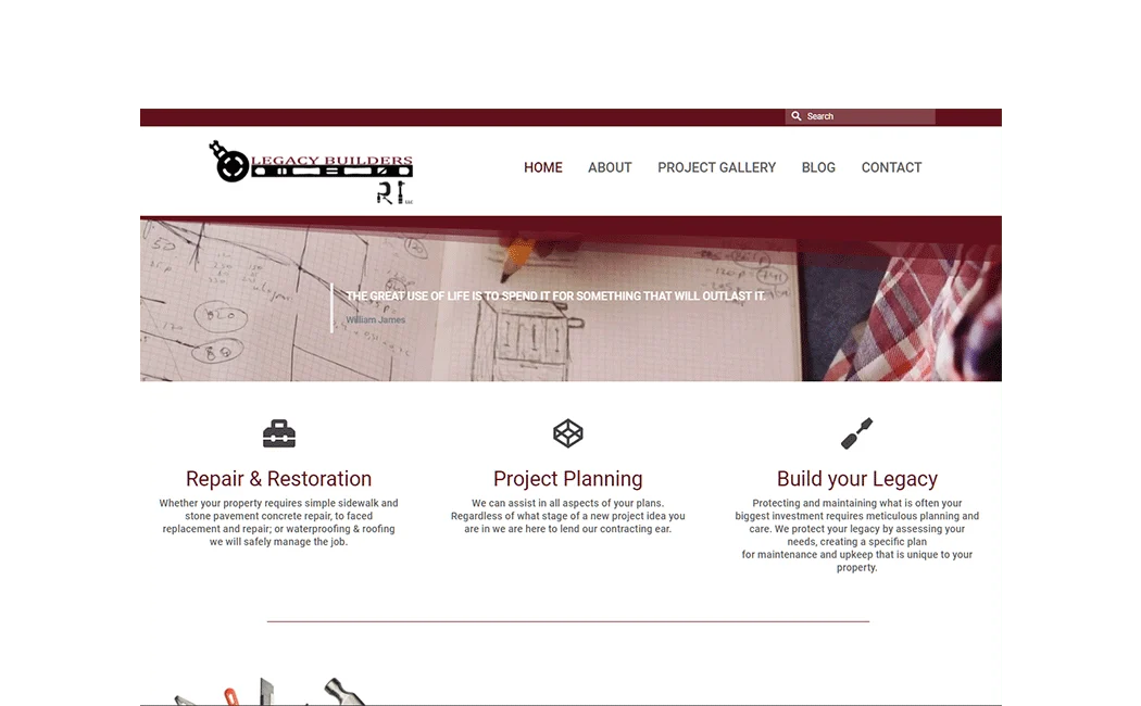Legacy Builders Rhode Island website