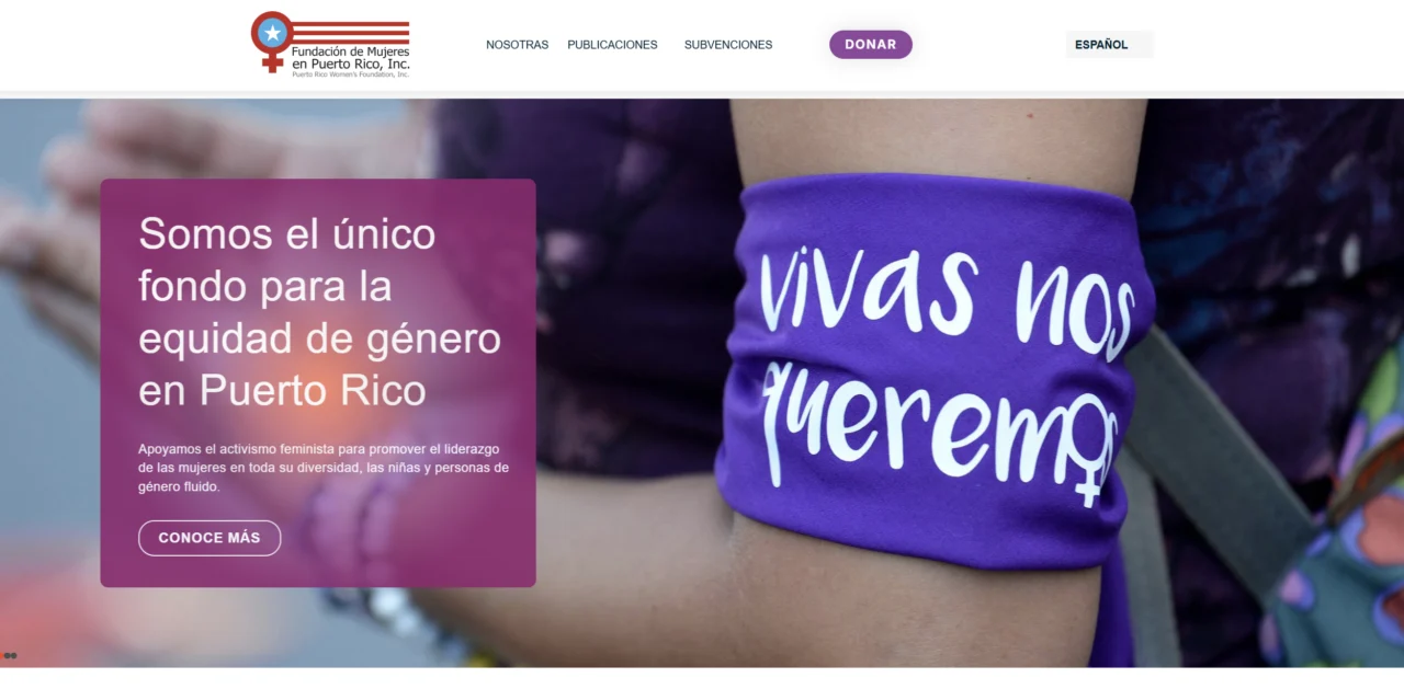 Fundación de Mujeres en Puerto Rico bilingual website homepage