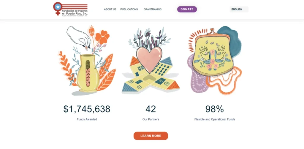 Fundación de Mujeres en Puerto Rico bilingual website by Glavnos